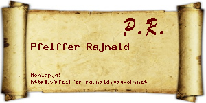 Pfeiffer Rajnald névjegykártya